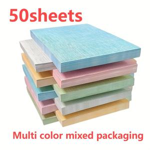 TEMU 다색 혼합팩 A4 질감 있는 표지 용지 50매, DIY 공예용 180g 패브릭 결 종이, 제본 표지, 活动，접착제 제본 책 표지, 가죽 질감 종이, 수제 카드지 - 봄 테마