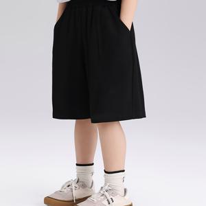 TEMU 소녀용 2026 신상 여름 반바지 - 기하학 패턴의 가벼운 캐주얼 비치웨어, 세탁기 사용 가능한 여름 의상 (레귤러 핏) - 2026 신스타일, 야외 활동에 완벽