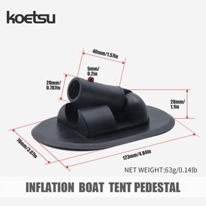 TEMU 1pc KOETSU PVC 팽창식 보트 텐트 받침대, 180도 회전식 카약 캐노피 장착 베이스, 로잉 및 스피드 보트용 범용 선막대