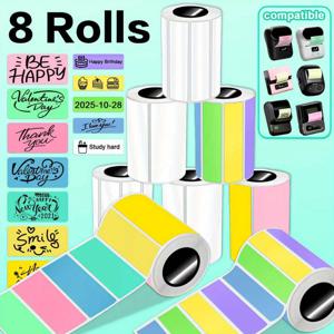 TEMU 다색 접착 라벨 스티커 (50X15mm 및 50X30mm 라벨) 콤보 팩, 패키지 마킹, 문서 분류, 홍보 태그, 제품 라벨, 공예 등에 사용 가능한 인쇄 가능 라벨, 사무용 인쇄 용지, B3 라벨 프린터와 호환
