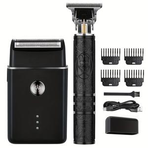 TEMU OIYO 남성용 2-in-1 전동 면도기 & 수염 정리기, USB 왕복식 면도날 헤어 클리퍼, 여행용 USB, 남편 선물용 (아버지의 날/크리스마스)