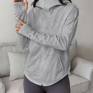 TEMU 여성용 캐주얼 Y 솔리드 컬러 후드 캥거루 포켓 자켓, 패셔너블 캐주얼 웨어, 아웃도어, 다용도 사계절 스타일