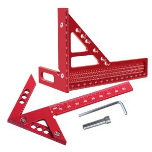 TEMU 2개 세트 미터법 목공용 삼각자 & 사각 센터 스크라이버, 3D 멀티앵글 측정 레이아웃 자 포지셔닝 다웰 핀 포함