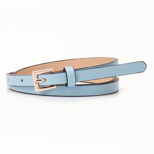 TEMU 1개 패션 심플 스퀘어 버클 여성용 작은 벨트 캔디 컬러 다용도 드레스 장식 코트 얇은 벨트 여성