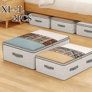 TEMU 2개 묶음 XL+L 대형 수납 정리 가방, 다층 디자인, 튼튼한 부직포 원단, 휴대용 접이식 의류 수납 가방, 침실 옷장 정리에 이상적, 훌륭한 가정용 수납 필수품, 침대 밑 수납