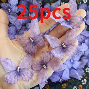 TEMU 25개 우아한 메시 컬러풀 나비 아플리케 – 웨딩 드레스, 의류, 헤어 장식, 브라이덜 헤드피스 장식용 3D 수제 천 패치, 다양한 스타일 제공
