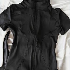 TEMU 2026 기본형 다용도 슬림핏 지퍼업 블랙 반팔