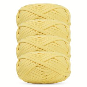 TEMU 4묶음 멀티컬러 폴리에스터 얀 세트, 묶음당 100G, 수제 코바늘 뜨개질 바구니, 카펫 및 아기 침대 프로젝트에 적합 - 멀티컬러 내구성 있는 텍스처 원단 얀