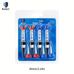 TEMU 케이튼 4개입 자석 골프 티 80mm/3.14인치, 내구성 플라스틱 골프 액세서리 | 쉬운 삽입 및 분리 디자인 | 남성 및 초보자를 위한 골프 선물 | 롱 드라이브 및 스윙 연습용