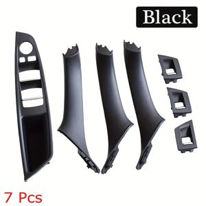 TEMU BMW F10 F11 F18 5시리즈 2010-2016년형 좌우 안쪽 패널 블랙 베이지 탄소 섬유 차량 내부 도어 핸들 풀 트림 커버