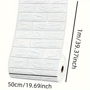 TEMU 자착식 벽지 롤, 나무 표면에 간편하게 부착. 미스트 효과로 따뜻한 분위기 연출. 3D 입체 벽 스티커, 폼 벽돌 장식으로 침실 배경 벽에 이상적인 방수 스티커