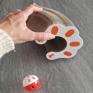 TEMU 고양이 장난감, 매직 오르간 캣 스크래치 보드, 컴팩트 고양이 아코디언 장난감, 벨 볼이 있는 인터랙티브 카드보드 캣 스크래처 패드, 실내 운동용 매직 오르간 캣 스크래처 보드