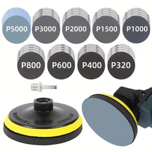 TEMU 48개 사포 125mm - 45개 습식 사포 세트, 입자 크기 320/400/600/800/1000/2000/3000/5000, 앵글 그라인더 및 드릴 그라인더 M14 샌딩 디스크에 적합, 자동차 및 금속에 사용