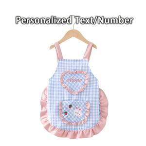 TEMU Personalized Mini Apron with Name/Number & Plaid Style - Ruffled Poet Suitable for Baking, Birthday Party Costume, Durable Polyester Apron for/, Ideal Gift for Home, Baking Gifts