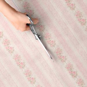TEMU 1개 샹별 시크 핑크 패치워크 플로럴 프린트 원단 - 59 X 19.68인치 (150 X 50cm) 미리 재단된 폴리에스터 원단, 스위트 핑크 장미와 리본 패턴 - 재봉, 스크랩북, 테이블보 및 공예에 적합