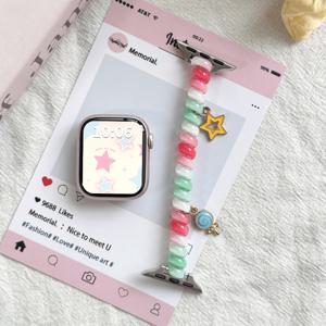 TEMU 애플워치 밴드 여성/남성용 스크러치 실리콘 스트랩 40mm 42mm 41mm 38mm 44mm 46mm 45mm 49mm, 귀여운 패셔너블 탄성 팔찌 손목 밴드 아이워치 밴드 시리즈 10/9/8/7/6 5/4/3/SE/2세대/울트라/2 스마트워치 추가