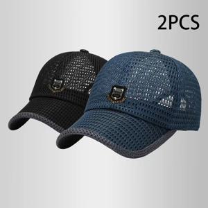 TEMU 남성용 여름 모자 2개 세트 - 남성용 여름 모자 - 자외선 차단 썬햇 - 아웃도어, 사이클링, 하이킹, 등산용 - 속건성 메쉬 모자 - 통기성 비니 - 챙이 넓은 모자 - 남성용 야구 모자 - 여성용 자외선 차단 야구 모자