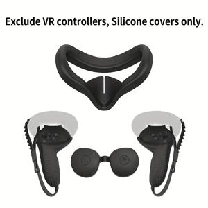 TEMU VR 실리콘 페이스 커버 렌즈 커버 컨트롤러 커버 세트 Oculus Quest 2 헤드셋, 워셔블 페이스 패드 쿠션 액세서리