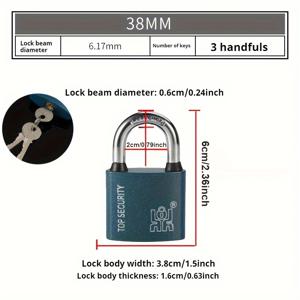 TEMU 1개 금속 열쇠 자물쇠 (3개 열쇠 포함), 실내외 내후성 보안 잠금장치, 방청 구리 코어, 방진 커버 강철 샤클, 대문, 창고, 보관함에 이상적 - 내구성 강화 및 방수 업그레이드된 단일 잠금 세트