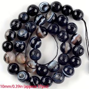 TEMU 6Mm-12Mm 다각형 블랙 온석 라운드 자유로운 스페이서 비즈 보석 만들기 DIY 팔찌 목걸이 액세서리 15