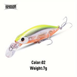 TEMU Kingdom 미노우 ฮาร์드 베이트 1개 7g/12g 서스펜딩 싱킹 이중 수영 액션, 강력한 어류 유인 고소음, 바이오닉 낚시 루어, 풀워터레이어, 장거리 캐스팅, 장치어, 처브, 배스 낚이기, 날카로운 트리플 훅, 내구성 있는 ABS, 민물 및 바닷물용 포퍼 루어