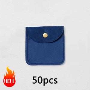 TEMU 반지, 귀걸이, 팔찌, 목걸이를 위한 부드러운 벨벳 주얼리 파우치 50개입, 선물 보관 또는 웨딩 손님용 사탕 봉투로 완벽