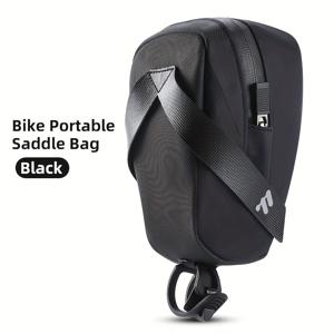 TEMU 웨스트 바이킹 0.8L 3D 쉘 자전거 시트 백 - 조절 가능한 스트랩, 내구성 있는 폴리에스터, 쉽게 설치되는 안장 아래 보관 파우치 사이클링 액세서리용, 블랙, 자전거 액세서리