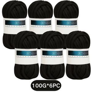 TEMU 600G 티셔츠 얀, 크로셰용 탄성 리본 얀, 두꺼운 코바늘 뜨개질 원단 얀, 청키 손뜨개 티셔츠 얀 (코바늘 가방, 담요, 바구니, 프로젝트, 홈 데코용), 100G x 6개입, 35M/개