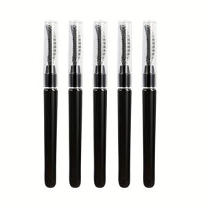 TEMU 마스카라 브러시 5개, 실리콘 마스카라 브러시, 마스카라 메이크업 브러시, 휴대용 커버 방진 속눈썹 분리기, 부드럽고 발리기 쉬운 여행용 메이크업 도구, 일상 메이크업용으로 세척이 쉬움