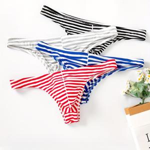 TEMU 남성용 비키니 수영복 반바지 4개 세트, 로우 웨이스트 섹시한 좁은 줄무늬 속옷, 편안하고 통기성 좋은 약간의 힙업 남성 브리프