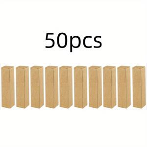 TEMU 0.8 * 0.8 * 3.3인치 (약 2.0 * 2.0 * 8.5cm) 흰색 판지 립스틱 상자 50/150/300/450개입, 직사각형 립밤 크라프트 종이 상자, 에센스 오일 병 포장 보관 상자 (메이크업 튜브 보관 선물용) - 화이트/브라운/블랙