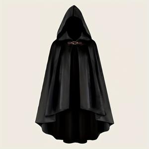 TEMU 모자 달린 벨벳 중세 기사 가죽 버클 코스튬 바이킹 스타일 망토 마녀 할로윈 코스튬 파티 무대 공연 코스튬 코스프레 코스튬 마법사 숄 레트로 вампир 마법사 로브 망토