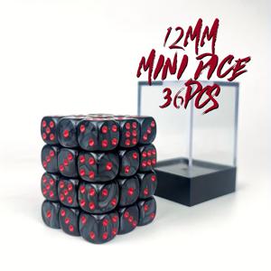 TEMU 투명 플라스틱 상자에 담긴 36개 주사위, 12mm 둥근 모서리, 레트로 마블 패턴, 검정 및 빨간색 파이프, 테이블 게임, 게임 엔터테인먼트, 교육용 주사위