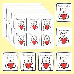 TEMU 하트곰 감사 스티커 롤 60개, 귀여운 곰돌이 접착식 라벨, 소규모 비즈니스 포장, 봉투 봉인, 포장, DIY 공예, 장식, 펫샵, 인사 카드, 파티 선물, 선물 가방, 상자용