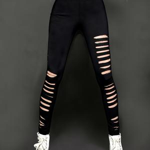 TEMU 다크 멀티 패널 컷아웃 디스트레스드 스키니 레깅스