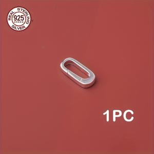 TEMU 1개 S 스털링 실버 13mm x 5mm 직사각형 스프링 게이트 링 | 고품질 주얼리 커넥터 (목걸이 & 펜던트용) | 여성용 저자극 DIY 액세서리 | 목걸이 연장, 단축, 클로저 & 커넥터