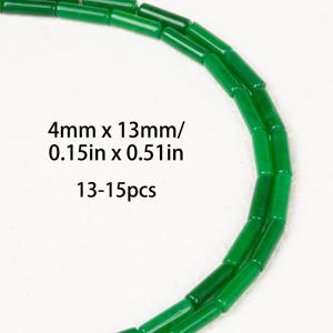 TEMU 4*13mm/13-15개 천연석 튜브 비즈, 긴 원통형 루스 비즈 스트랜드 - 주얼리 제작 팔찌, 목걸이 및 귀걸이 추가용 - 시크 선물 아이디어, 배터리 없음