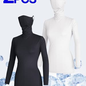 TEMU [2PCS] 여성 썸머 자외선차단 냉감 스포츠 아웃도어 쿨링 긴팔 티셔츠(W6OPST13)