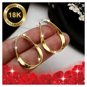 TEMU 1쌍 - 우아하고 정교한 18K 골드 도금 귀걸이, 사계절용 활용도 높은 주얼리. 데일리웨어, 파티, 모임, 연회, 데이트, 해변 나들이에 완벽한 활용도 높은 고급 액세서리. 밸런타인데이와 크리스마스를 위한 이상적인 선물, 우아하고 패셔너블하며 심플하고 힙합 트렌디한 선택