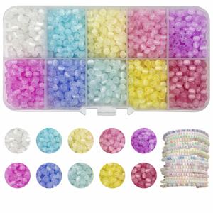 TEMU 1600개 1박스 10칸 초고품질 4mm 브러시드 캣아이 유리 시드 비즈, 스페이서 비즈 - 수제 팔찌, 목걸이, 귀걸이, 반지, 키체인, 자수 주얼리 공예 용품에 적합