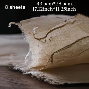 TEMU 수제 데클 엣지 종이, 커튼 그레인, 시화 대나무 종이, 껍질 종이, 수제 중국 그림 전시 용지, 서예 및 그림 창작 용지