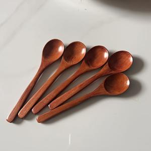 TEMU 너도밤나무 숟가락 5개 세트 - 일본식 광택 다용도 젓가락, 커피, 차, 디저트, 잼용, 가정, 여행, 캠핑, 파티용 - 재사용 가능한 너도밤나무 수저 및 식당용