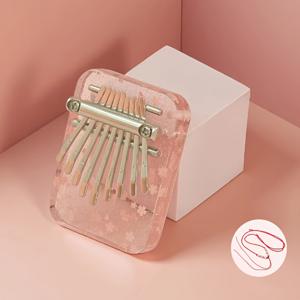 TEMU 9키 미니 칼림바 | 고품질 아크릴 뮤직 박스 | 걸이 스트랩 장착, 스쿨백, 키체인 등에 걸 수 있어 크리스마스, 할로윈, 생일 선물로 완벽