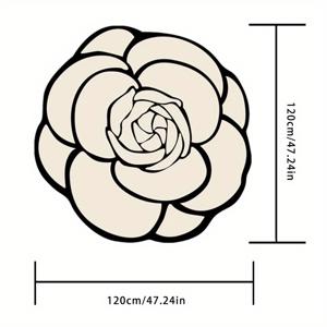 TEMU 벨벳 1000g+10mm 프렌치 스타일 빈티지 거실 카펫, 장미 패턴, 미끄럼 방지 현관 매트, 침실 장식용 침대 옆 러그, 불규칙한 모양, 두꺼운 세탁 가능 카펫, 홈, 드레스룸, 라운지, 화장대용