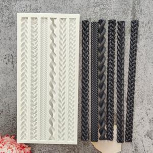 TEMU 직조 로프 실리콘 몰드 라탄 실리콘 베이킹 몰드 DIY 핸드 퐁당 클레이 초콜릿 몰드 케이크 림 몰딩