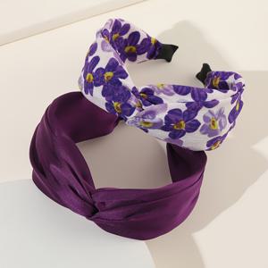 TEMU Fabric Art and Large Floral Tie-Dye Flower Series Solid Color Wide-Band Headband 2pcs