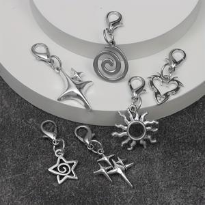 TEMU 망고 별 하트 라이트 및 멀티 요소 슈즈 참 6개, DIY 신발 장식용, 가방 액세서리용, 남녀공용, 완벽한 휴일 선물