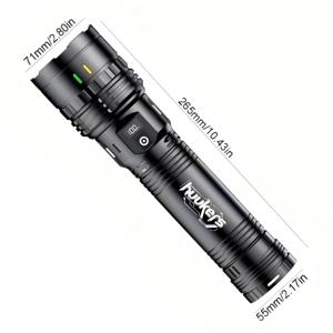 TEMU 고루멘 손전등 1개, USB 충전식, 3600mAh 대용량 배터리, 3000루멘, IP44, 4가지 조명 모드, 방풍 커버 및 어깨 끈 포함, 야외용, 작업용, 가정용, 순찰용, 낚시용으로 적합