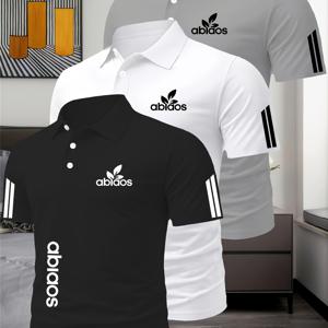 TEMU 3pcs 여름 남성 폴로 셔츠 세트, 러닝 운동용 통기성 퀵 드라이, 비즈니스 캐주얼 바캉스, 폴로 셔츠 패션 반팔, 골프 셔츠