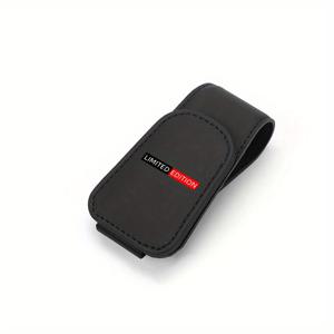 TEMU 1pc 제한된 에디션 자석 자동차 선비저 안경 홀더, 인조 가죽 자동 안경 클립, 컴팩트 다기능 티켓 정리함, 쉬운 설치, 다양한 자동차 모델과 호환 가능, 자동차 액세서리